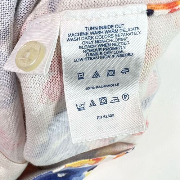 Lands' End Sweater Womens Large Multicolor Supima Cotton Floral Cardigan NWT - Picture 7 of 10